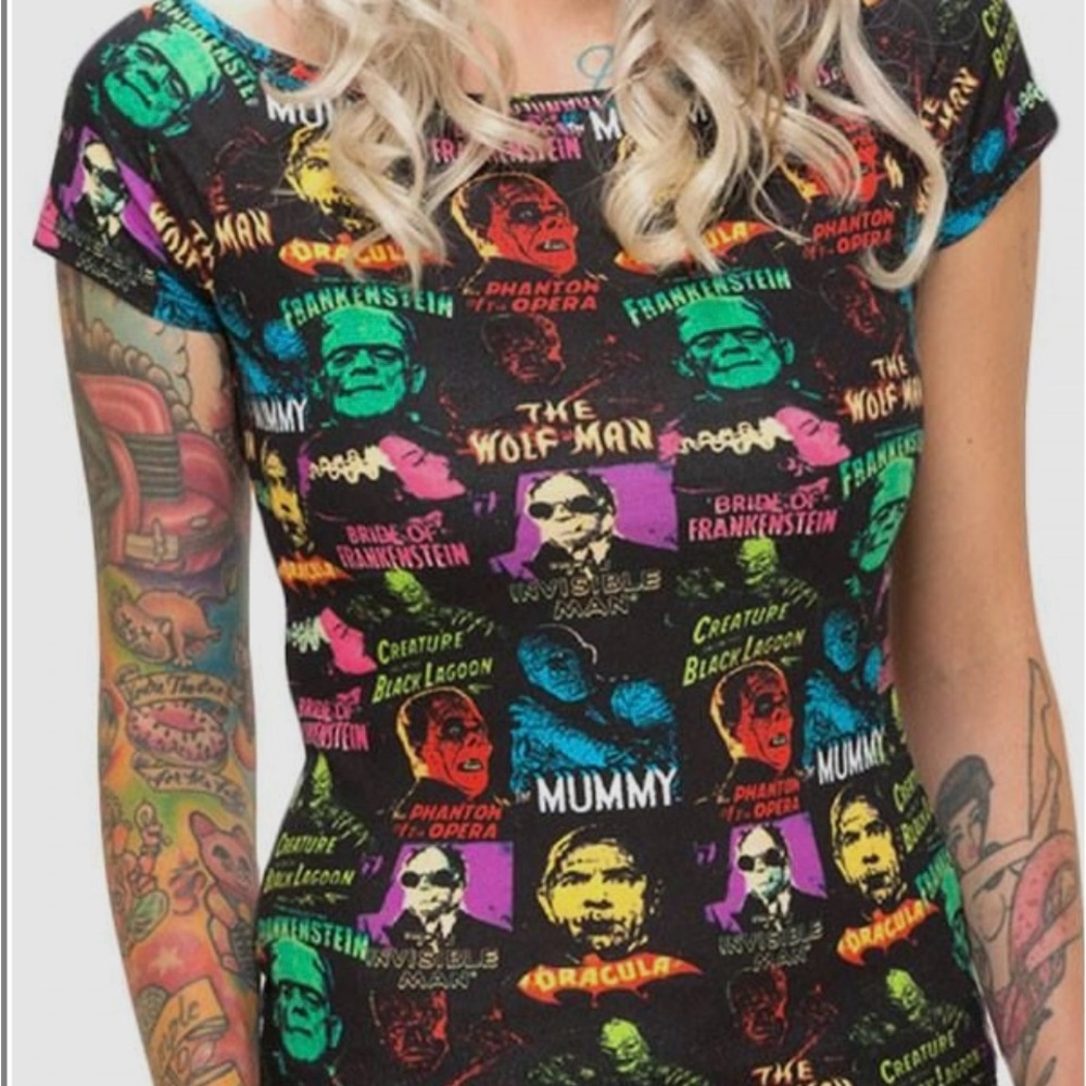 Rock Rebel Universal Monsters Women’s top, size medium